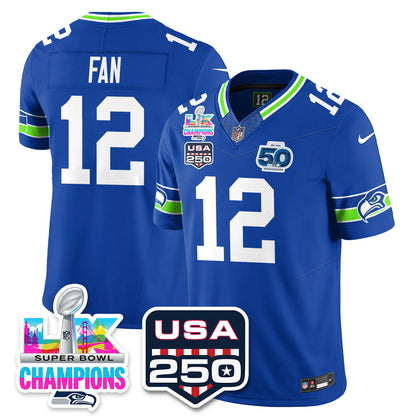 SEA S.Bowl LX & 50th Patch Champions Vapor Limited Jersey - All Stitched -DMQ-DTD