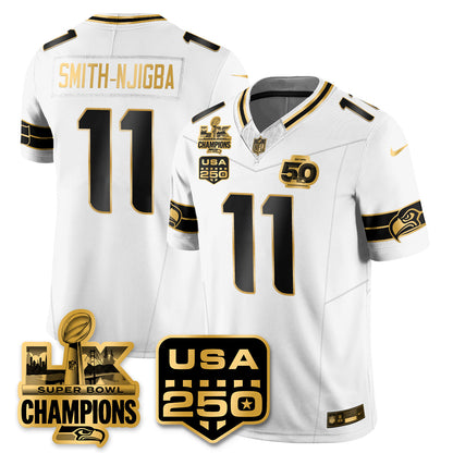 SEA S.Bowl LX & 50th Patch Champions Vapor Limited Jersey - All Stitched -DMQ-DTD