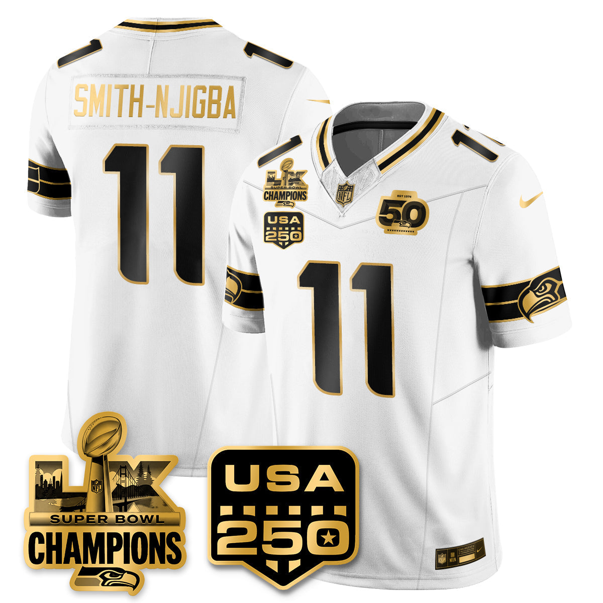 SEA SBLX Champs & US 250th Patch Vapor Limited Jersey - All Stitched-DTD