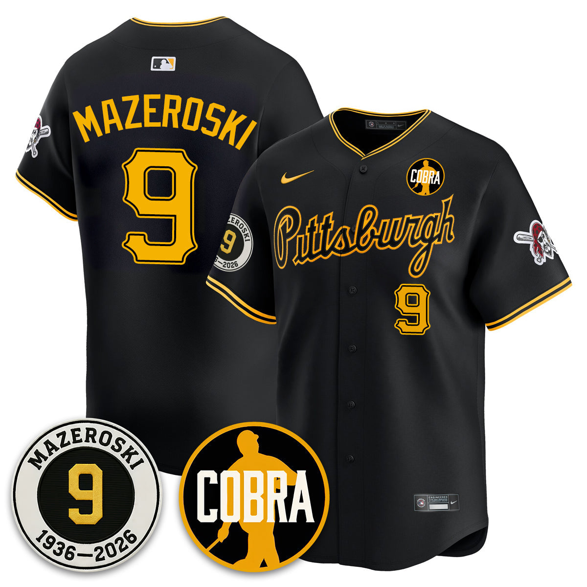 PIT Memories Vapor Limited Jersey - Bill Mazeroski Patch - All Stitched-DTD