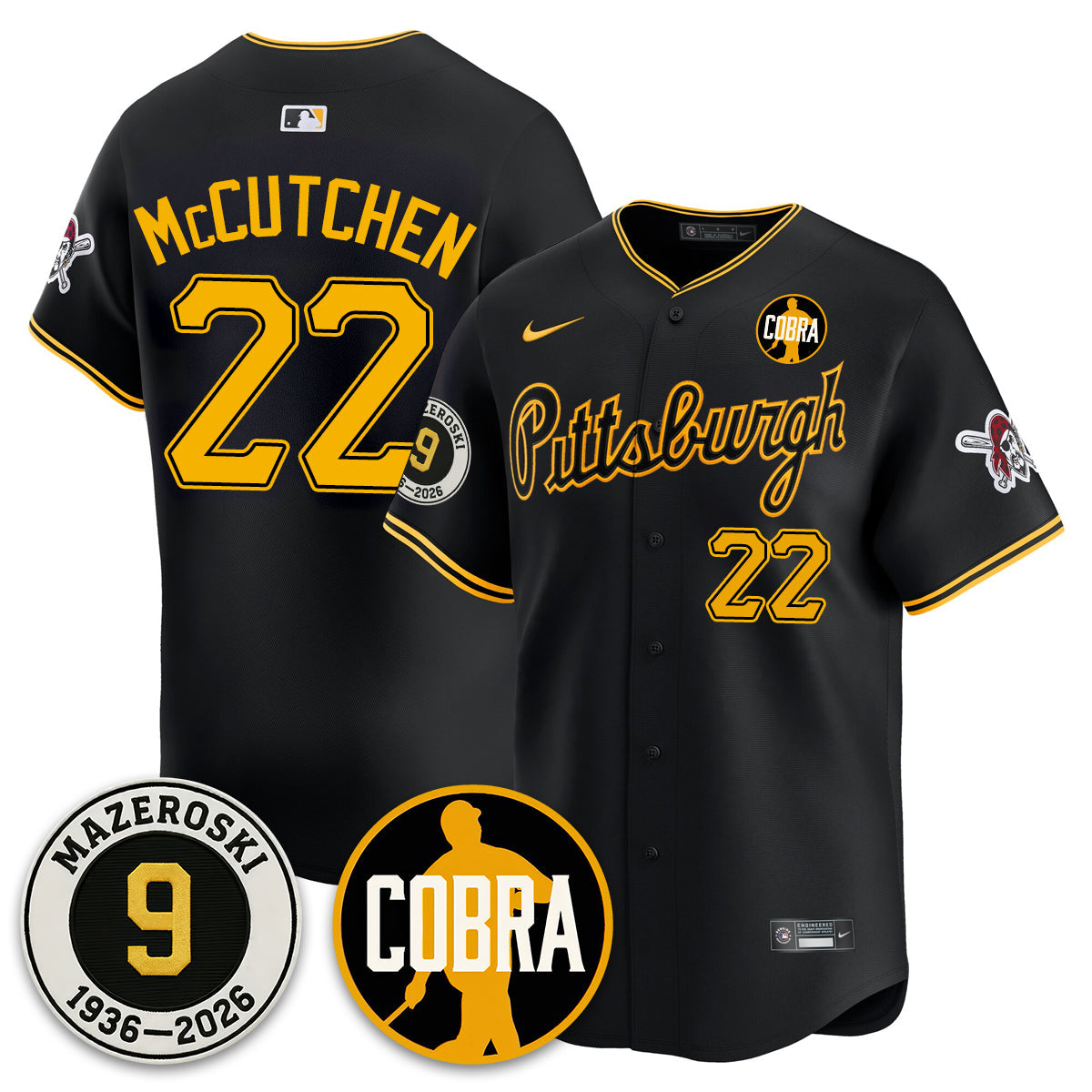 PIT Memories Vapor Limited Jersey - Bill Mazeroski Patch - All Stitched-DTD