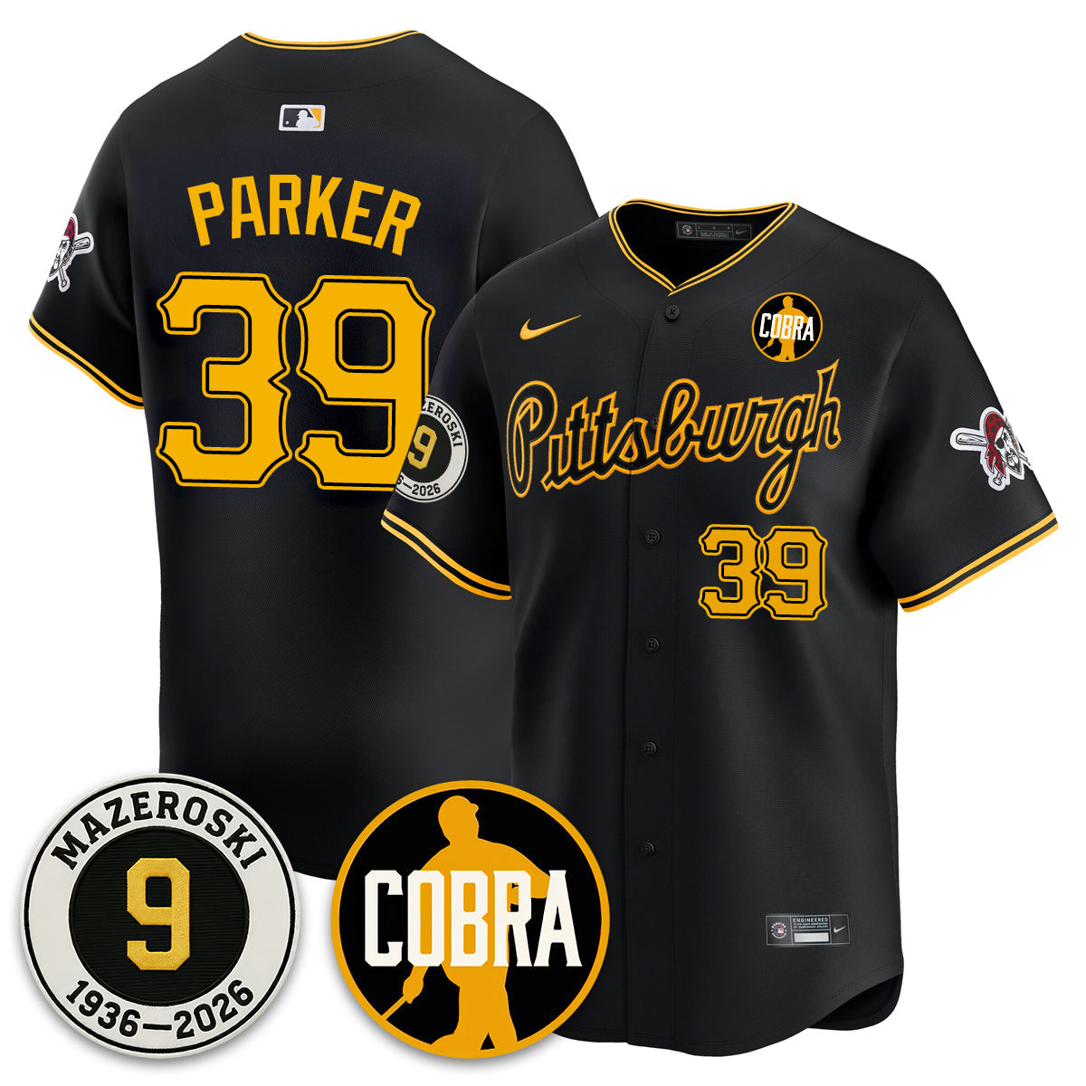 PIT Memories Vapor Limited Jersey - Bill Mazeroski Patch - All Stitched-DTD