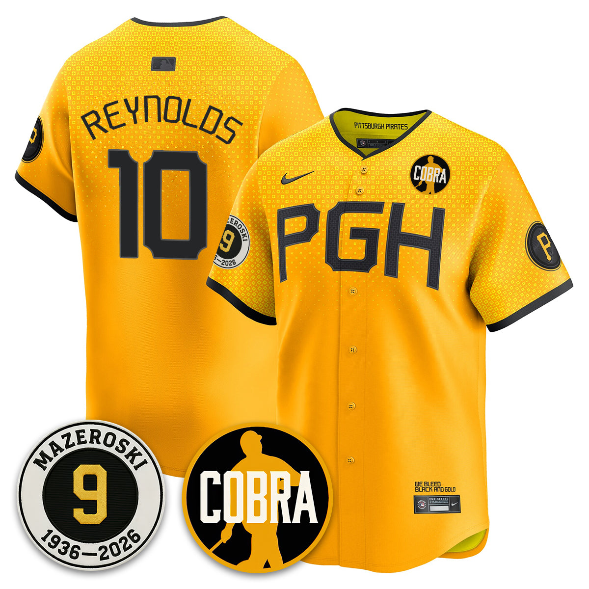 PIT Memories Vapor Limited Jersey - Bill Mazeroski Patch - All Stitched-DTD
