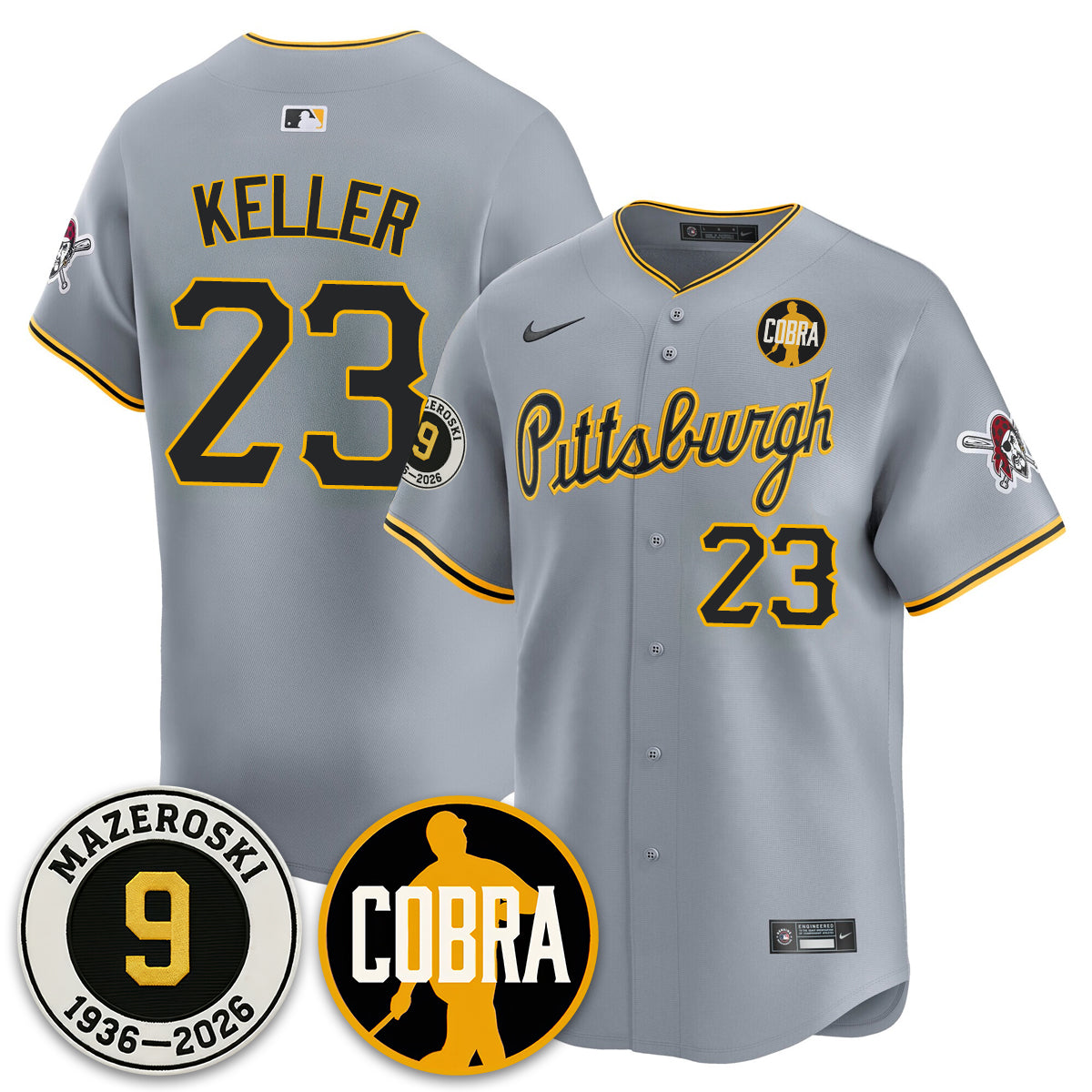 PIT Memories Vapor Limited Jersey - Bill Mazeroski Patch - All Stitched-DTD