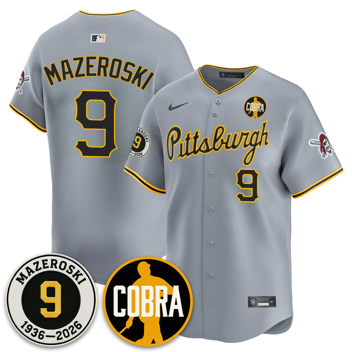 PIT Memories Vapor Limited Jersey - Bill Mazeroski Patch - All Stitched-DTD