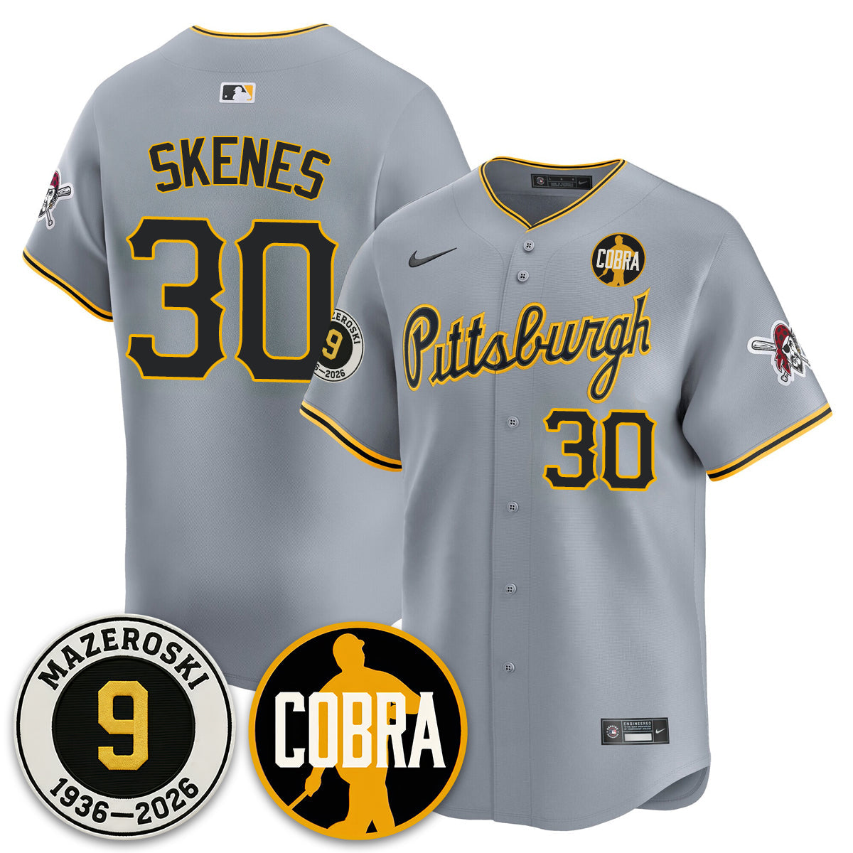 PIT Memories Vapor Limited Jersey - Bill Mazeroski Patch - All Stitched-DTD