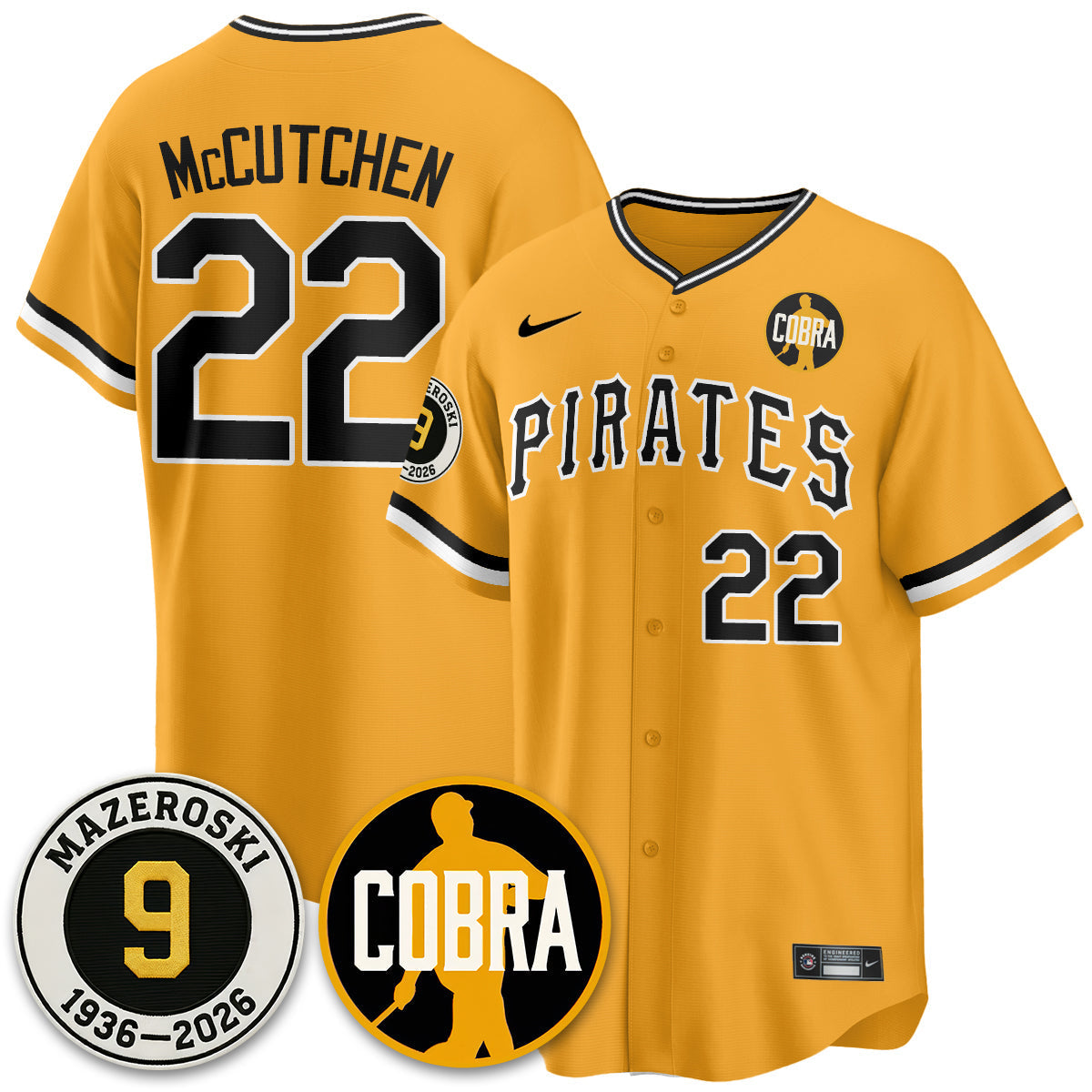 PIT Memories Vapor Limited Jersey - Bill Mazeroski Patch - All Stitched-DTD