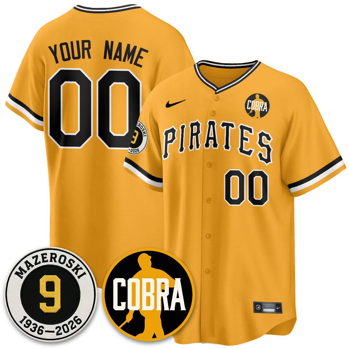 PIT Memories Vapor Limited Jersey - Bill Mazeroski Patch - All Stitched-DTD