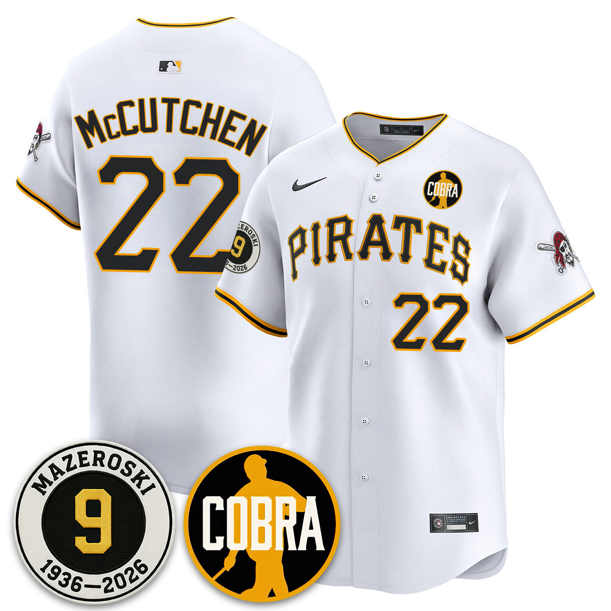 PIT Memories Vapor Limited Jersey - Bill Mazeroski Patch - All Stitched-DTD