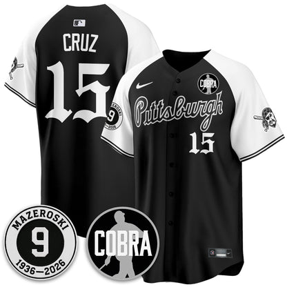 PIT Memories Vapor Limited Gothic Jersey - Bill Mazeroski Patch - All Stitched-DTD