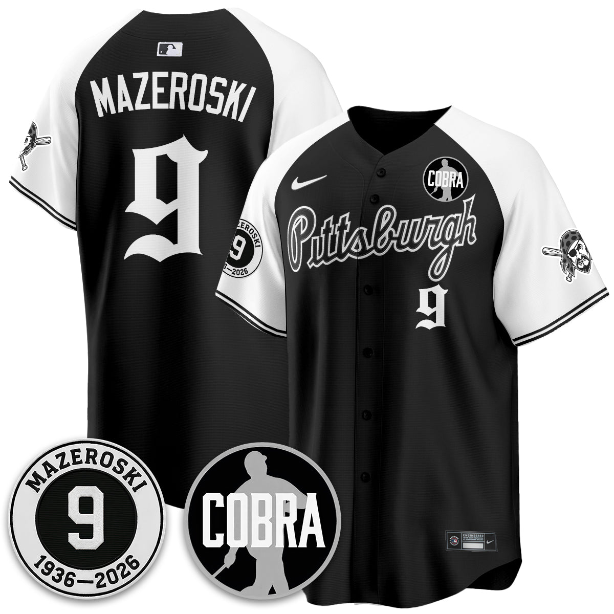 PIT Memories Vapor Limited Gothic Jersey - Bill Mazeroski Patch - All Stitched-DTD