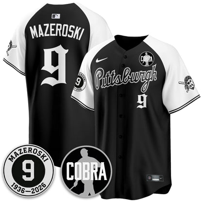 PIT Memories Vapor Limited Gothic Jersey - Bill Mazeroski Patch - All Stitched-DTD