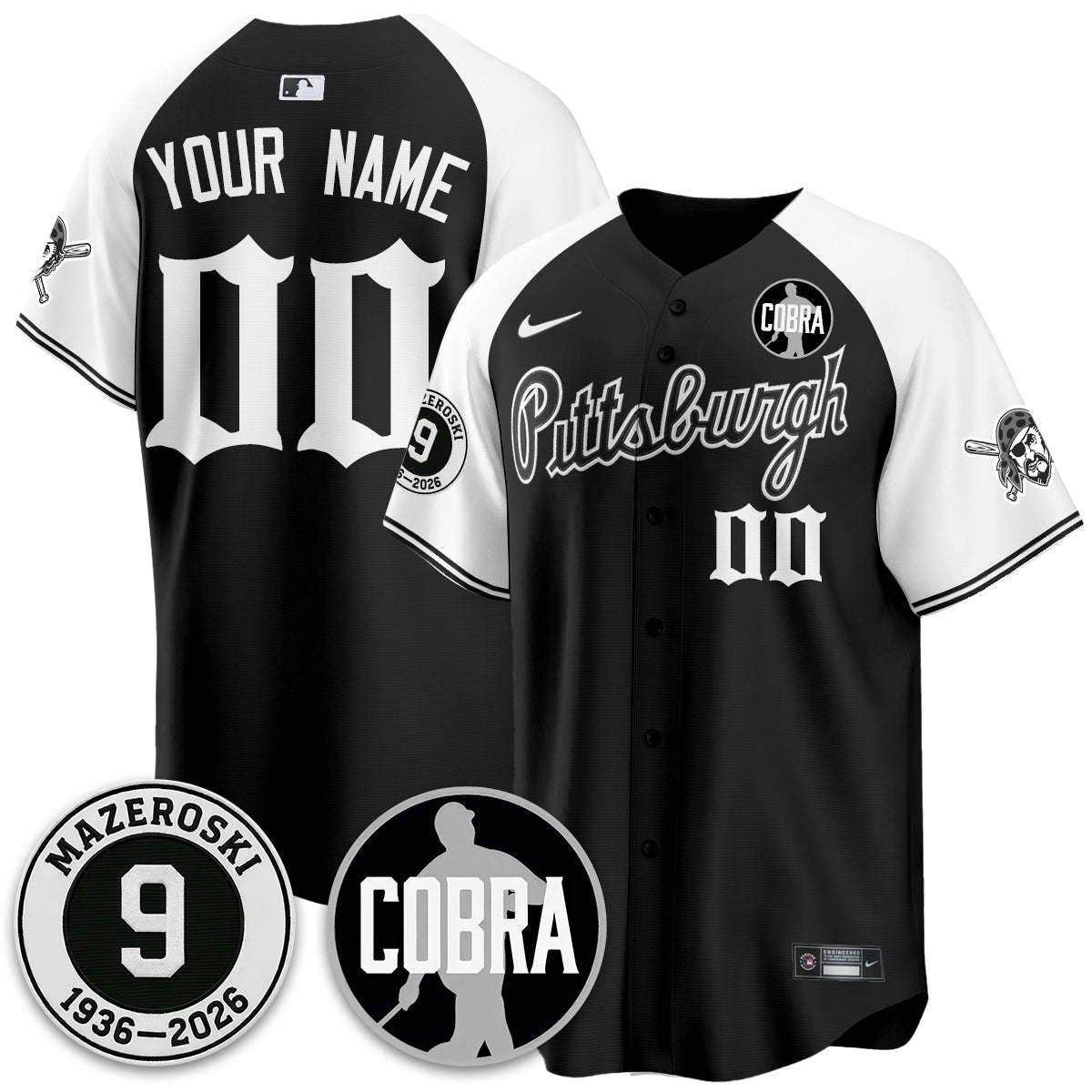 PIT Memories Vapor Limited Gothic Jersey - Bill Mazeroski Patch - All Stitched-DTD