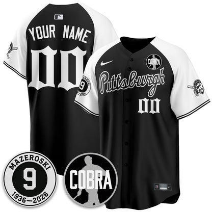 PIT Memories Vapor Limited Gothic Jersey - Bill Mazeroski Patch - All Stitched-DTD