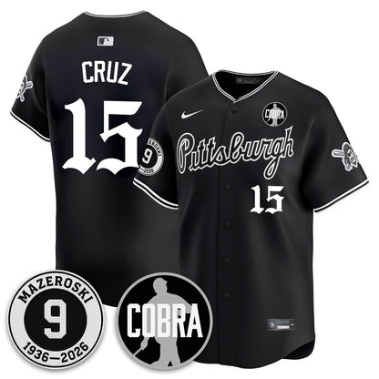 PIT Memories Vapor Limited Gothic Jersey - Bill Mazeroski Patch - All Stitched-DTD