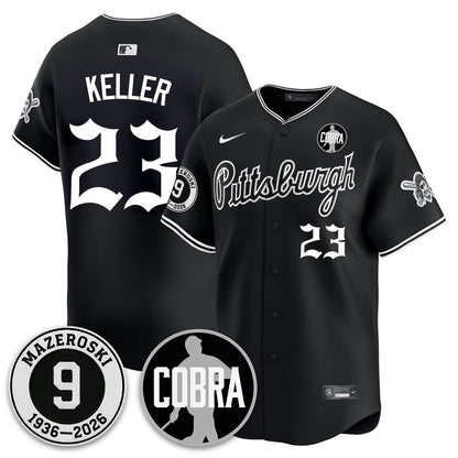 PIT Memories Vapor Limited Gothic Jersey - Bill Mazeroski Patch - All Stitched-DTD
