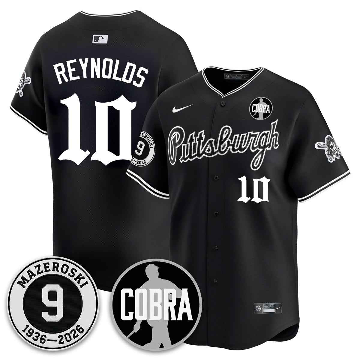 PIT Memories Vapor Limited Gothic Jersey - Bill Mazeroski Patch - All Stitched-DTD