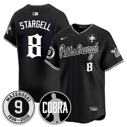 PIT Memories Vapor Limited Gothic Jersey - Bill Mazeroski Patch - All Stitched-DTD