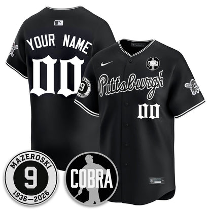 PIT Memories Vapor Limited Gothic Custom Jersey - Bill Mazeroski Patch - All Stitched-DTD