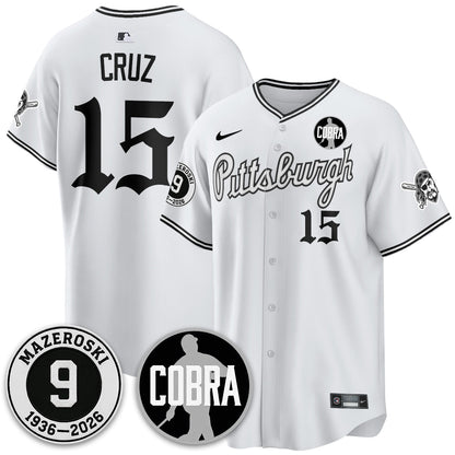 PIT Memories Vapor Limited Gothic Jersey - Bill Mazeroski Patch - All Stitched-DTD