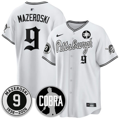 PIT Memories Vapor Limited Gothic Jersey - Bill Mazeroski Patch - All Stitched-DTD