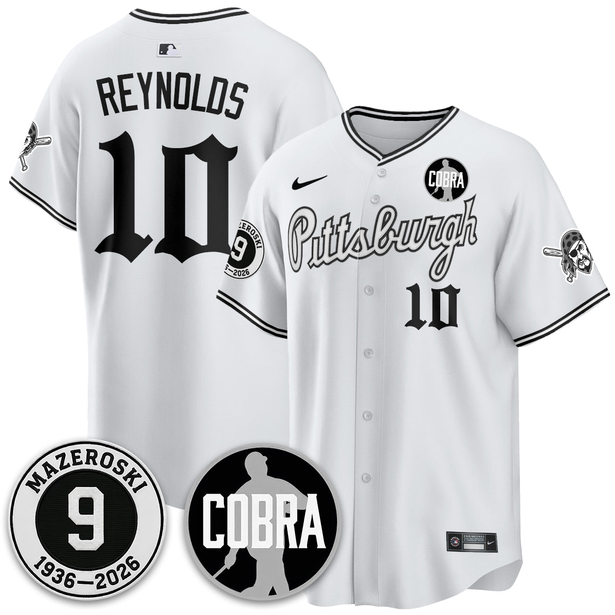 PIT Memories Vapor Limited Gothic Jersey - Bill Mazeroski Patch - All Stitched-DTD