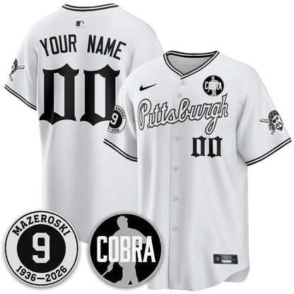 PIT Memories Vapor Limited Gothic Jersey - Bill Mazeroski Patch - All Stitched-DTD