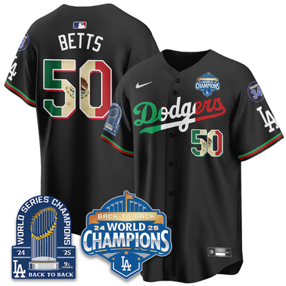 LAD Mexico World Series Champions Jersey - 9x Champs - All Stitched-DTD