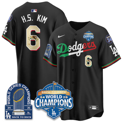 LAD Mexico World Series Champions Jersey - 9x Champs - All Stitched-DTD