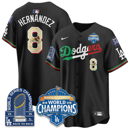 LAD Mexico World Series Champions Jersey - 9x Champs - All Stitched-DTD