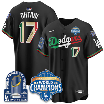 LAD Mexico World Series Champions Jersey - 9x Champs - All Stitched-DTD