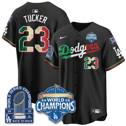 LAD Mexico World Series Champions Jersey - 9x Champs - All Stitched-DTD