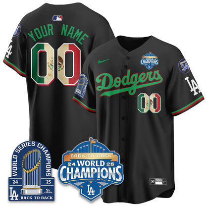 LAD Mexico World Series Champions Jersey - 9x Champs - All Stitched-DTD