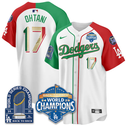 LAD Mexico World Series Champions Jersey - 9x Champs - All Stitched-DTD