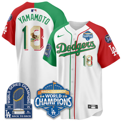 LAD Mexico World Series Champions Jersey - 9x Champs - All Stitched-DTD