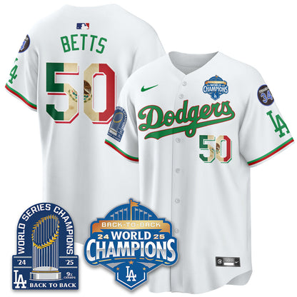 LAD Mexico World Series Champions Jersey - 9x Champs - All Stitched-DTD