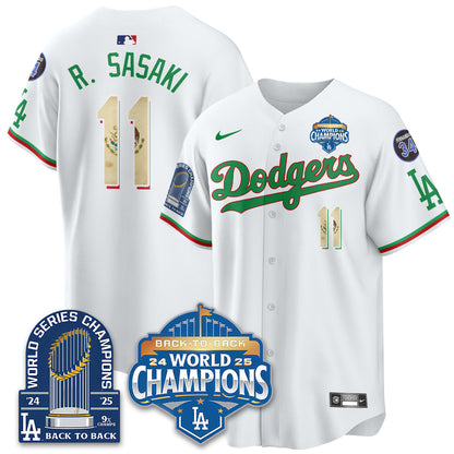 LAD Mexico World Series Champions Jersey - 9x Champs - All Stitched-DTD