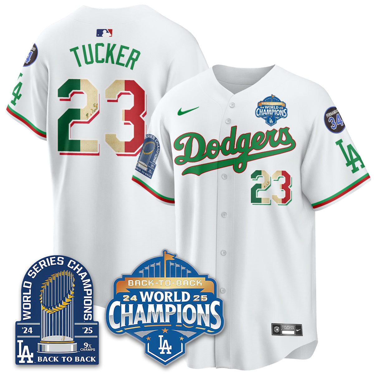 LAD Mexico World Series Champions Jersey - 9x Champs - All Stitched-DTD