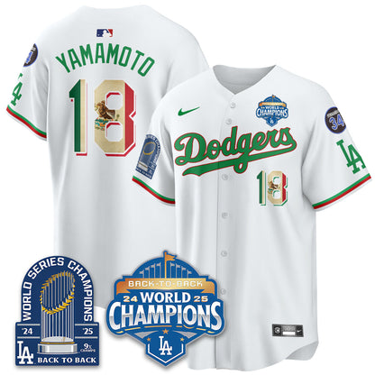 LAD Mexico World Series Champions Jersey - 9x Champs - All Stitched-DTD