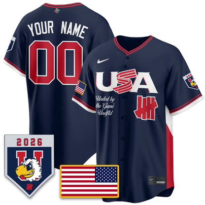 Custom USA Baseball x Undefeated 2026 World Baseball Classic Limited Jersey - All Stitched-DTD