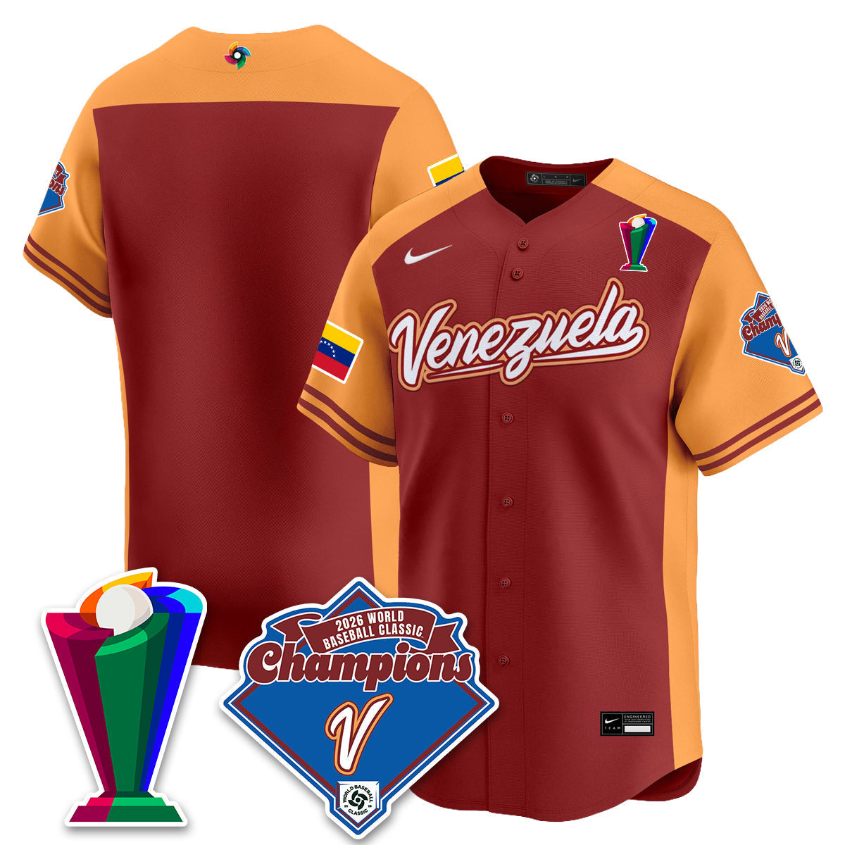Venezuela Baseball 2026 World Baseball Classic Champions Limited Jersey - All Stitched-DTD
