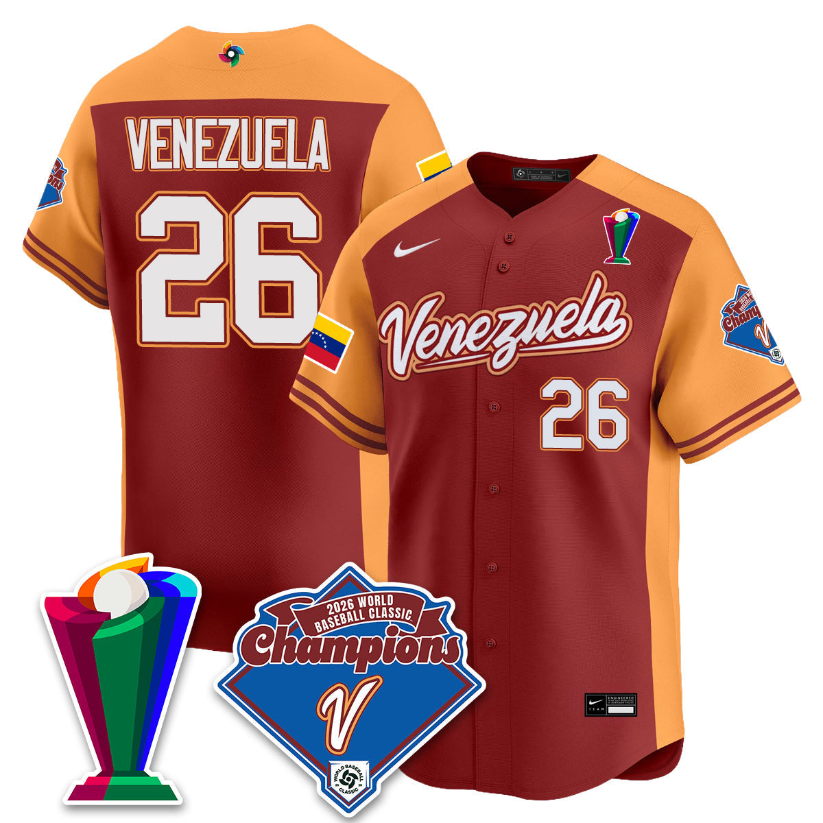Venezuela Baseball 2026 World Baseball Classic Champions Limited Jersey - All Stitched-DTD