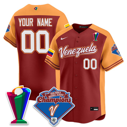 Venezuela Baseball 2026 World Baseball Classic Champions Limited Custom Jersey - All Stitched-DTD