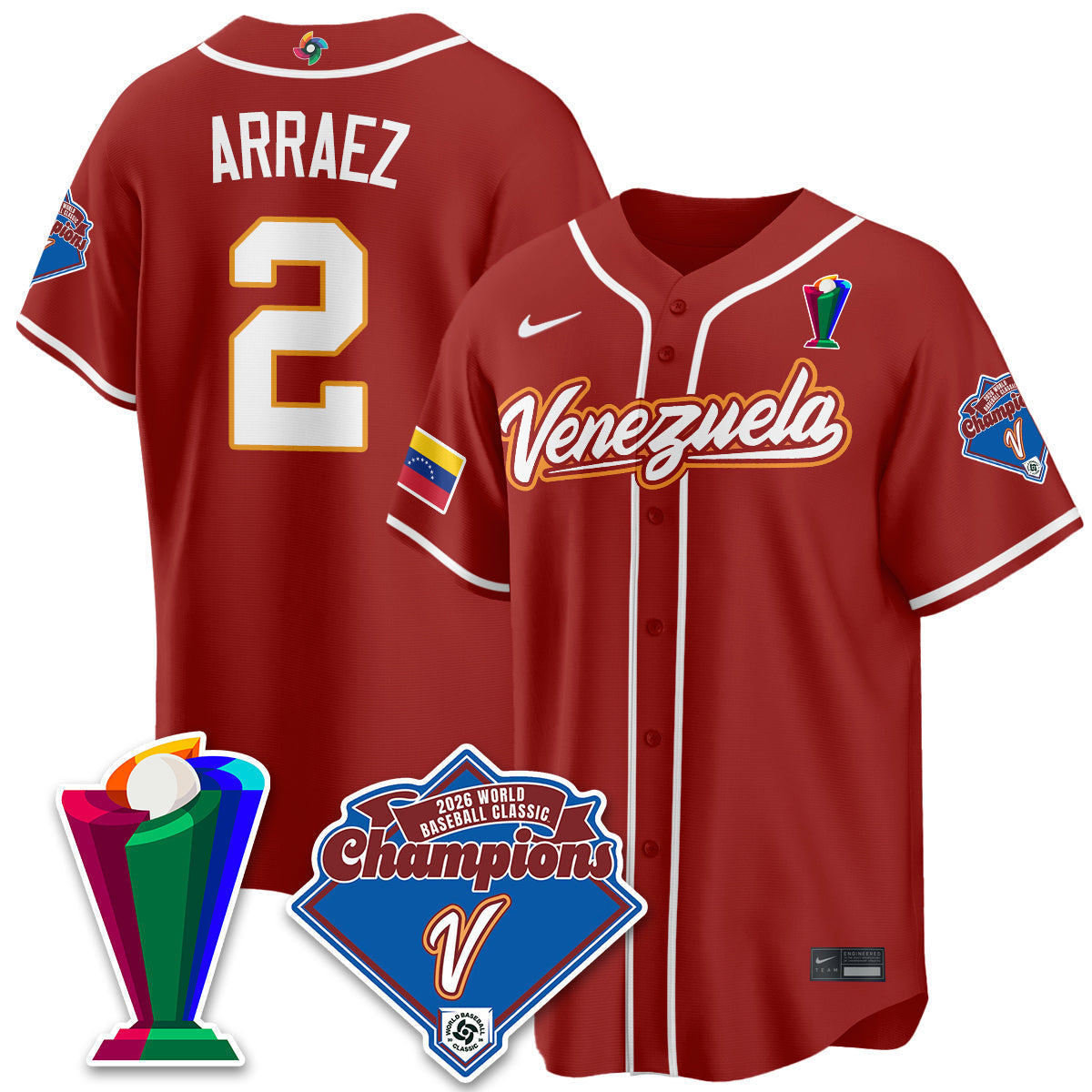 Venezuela Baseball 2026 World Baseball Classic Champions Limited Jersey - All Stitched-DTD