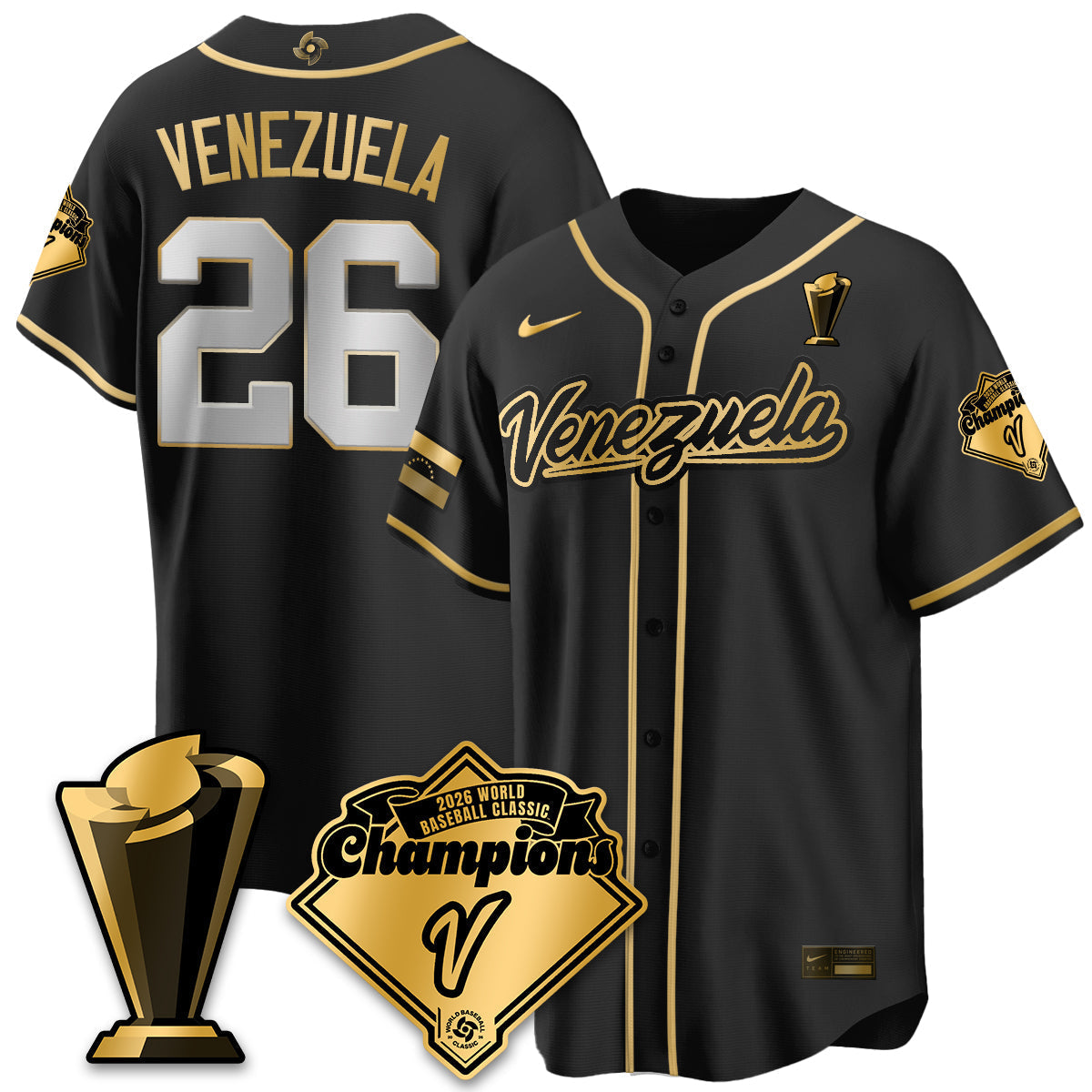 Venezuela Baseball 2026 World Baseball Classic Champions Limited Jersey - All Stitched-DTD