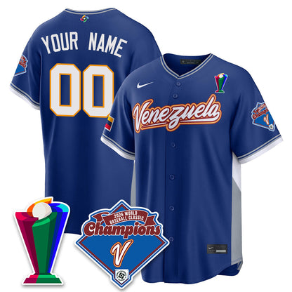 Venezuela Baseball 2026 World Baseball Classic Champions Limited Custom Jersey - All Stitched-DTD
