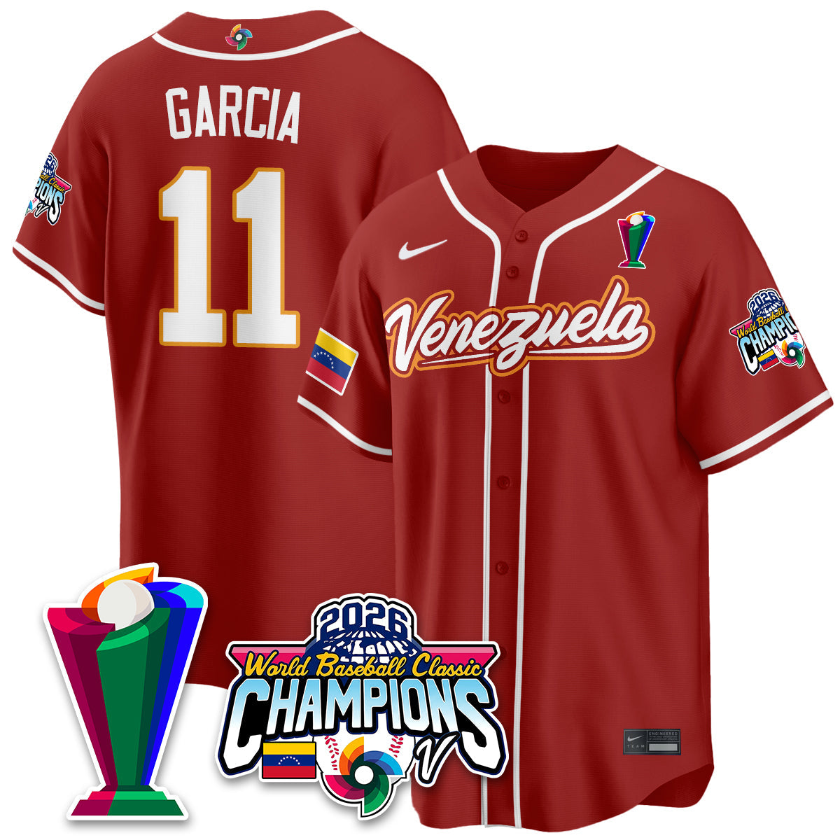 Venezuela Baseball 2026 World Baseball Classic Champions Limited Jersey V2 - All Stitched-DTD