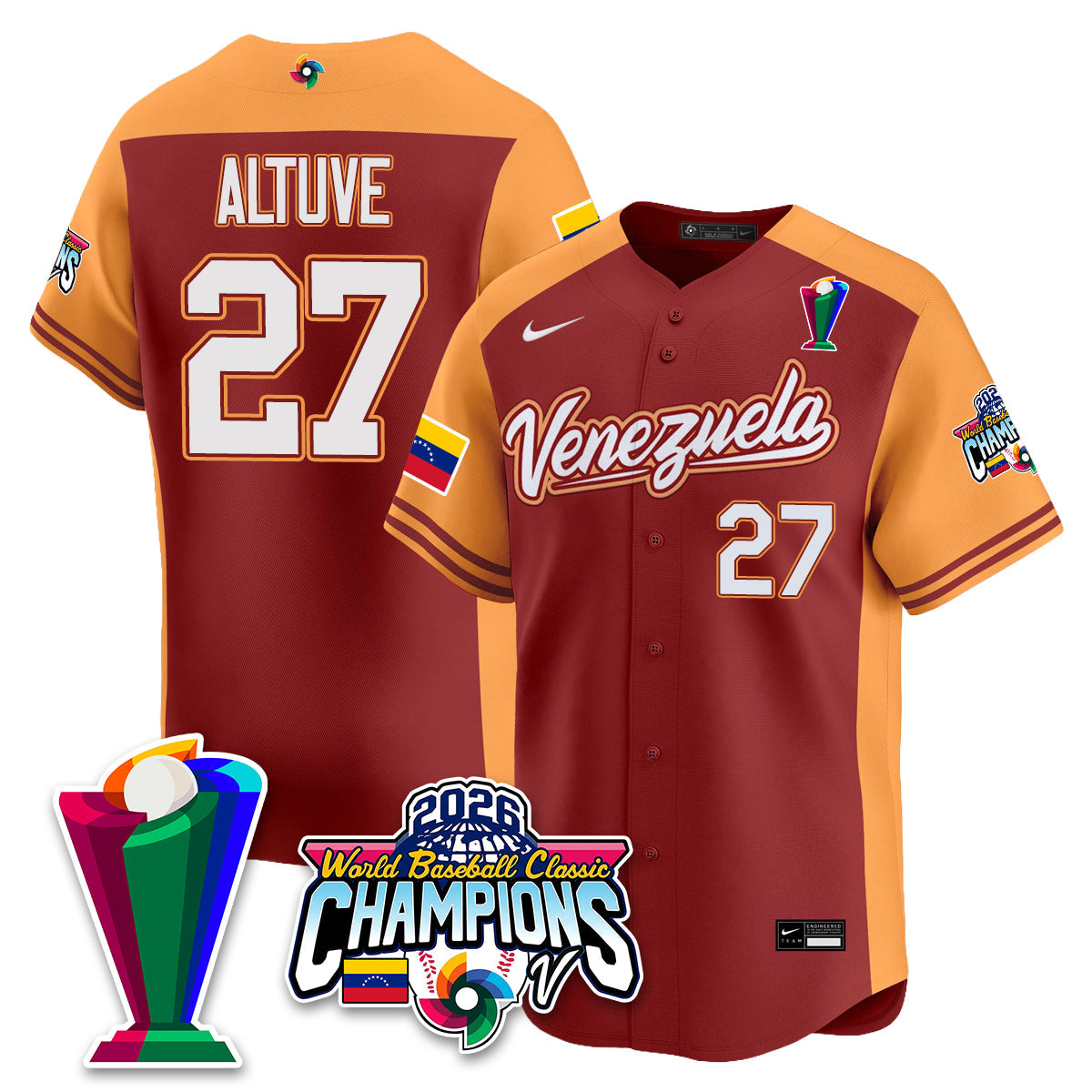 Venezuela Baseball 2026 World Baseball Classic Champions Limited Jersey V2 - All Stitched-DTD