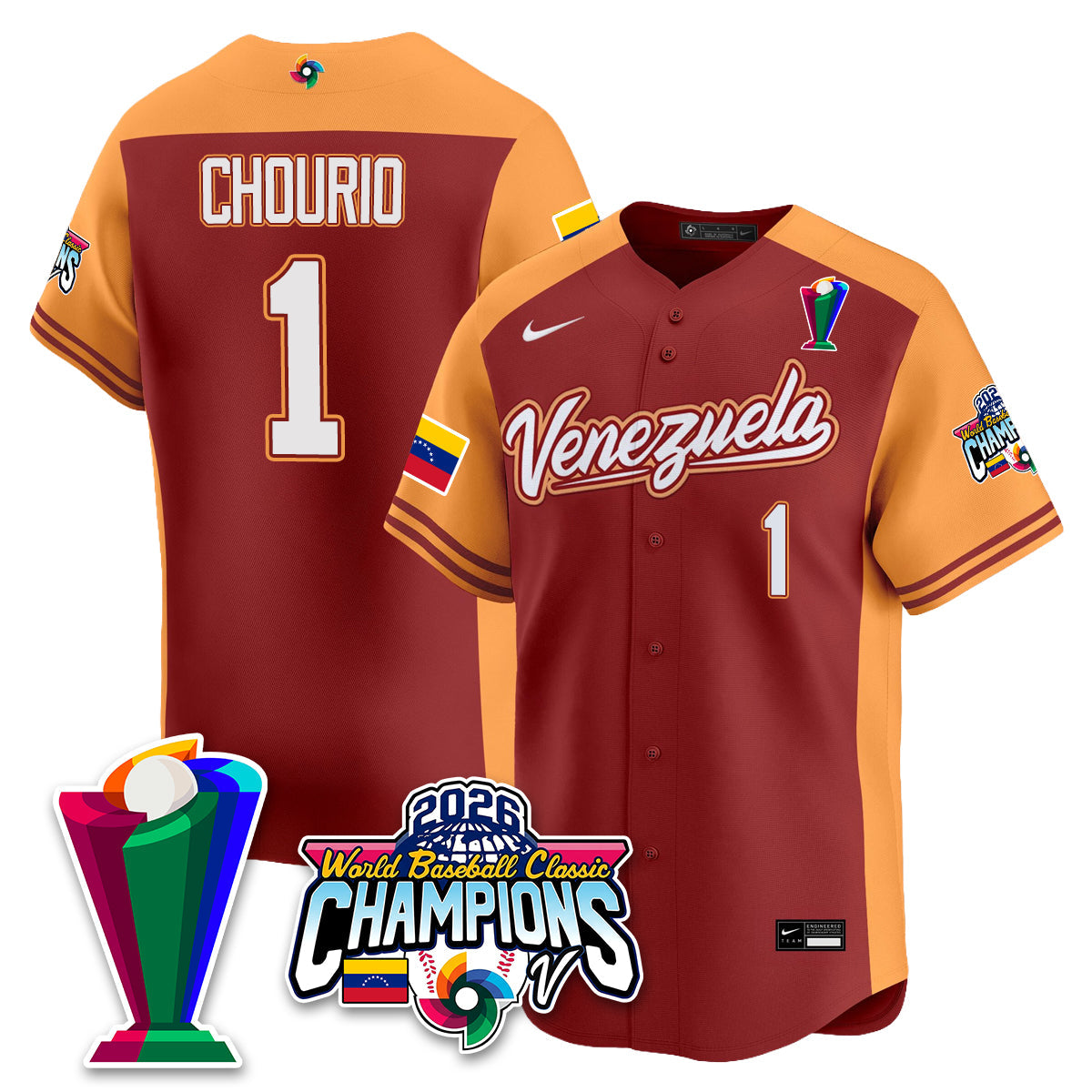 Venezuela Baseball 2026 World Baseball Classic Champions Limited Jersey V2 - All Stitched-DTD