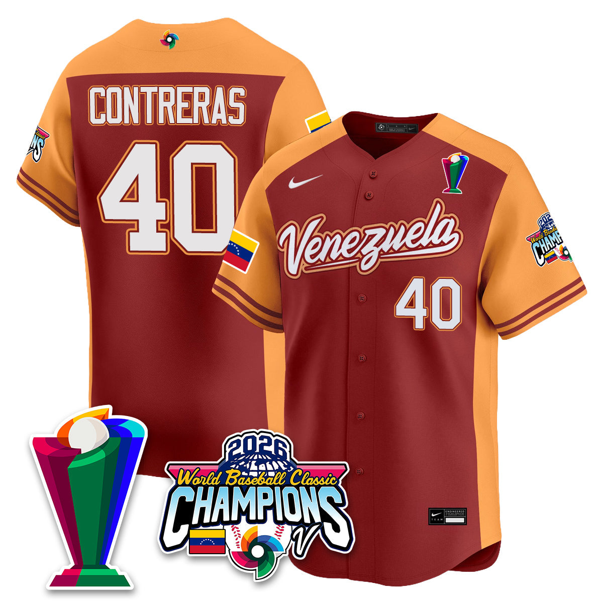 Venezuela Baseball 2026 World Baseball Classic Champions Limited Jersey V2 - All Stitched-DTD